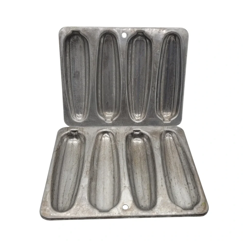Vintage Aluminum Cornbread Stick Pan Set of 2 Corn Cob Shape Muffin Mold Trays